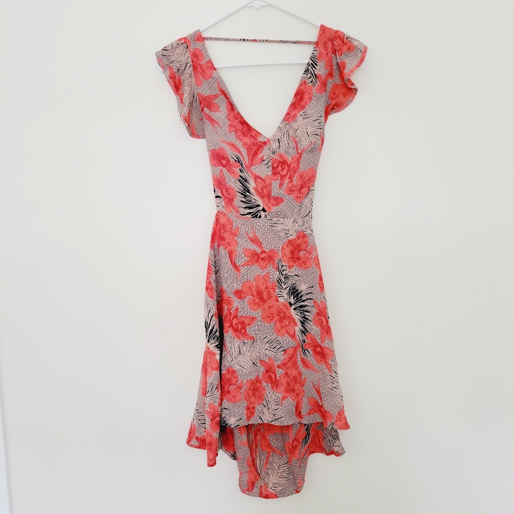 For Love and Lemons Hula Dress Red Orchid sz small